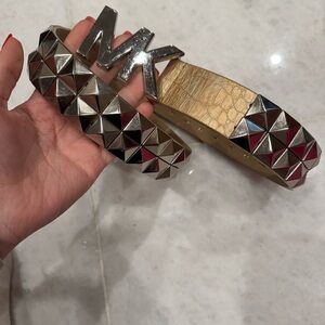 Michael Kors Silver and Gold Studded Belt